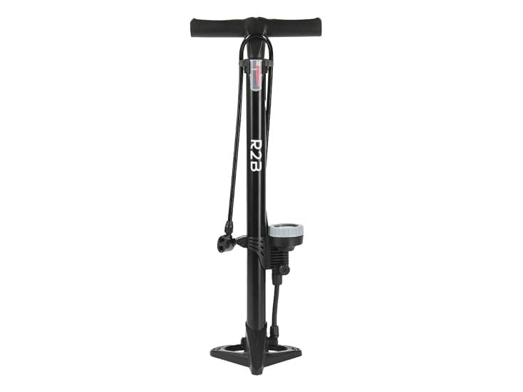 R2B Fahrradpumpe mit Manometer – Doppelventilkopf