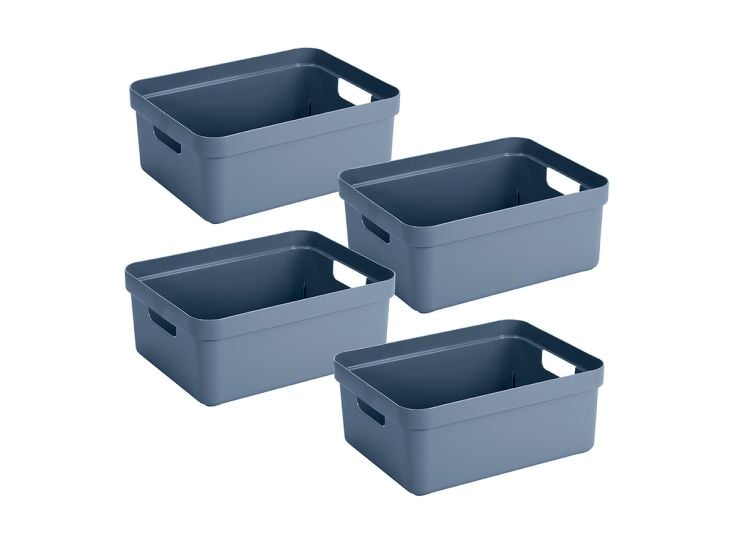 Sunware Sigma home 4er-Set 24L Aufbewahrungsbox - dunkelblau