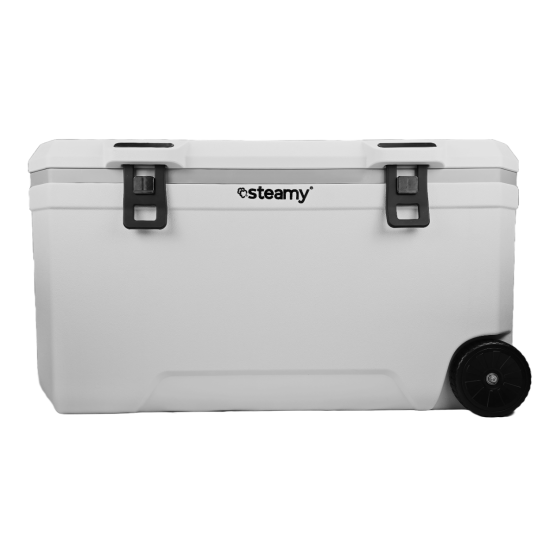 Steamy Marine 120 Roller, Kühlbox mit Rollen, 120L, Weiß