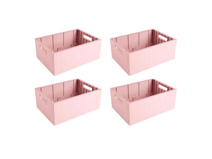 Sunware Sigma home 13L Set von 4 Faltkisten - Pink