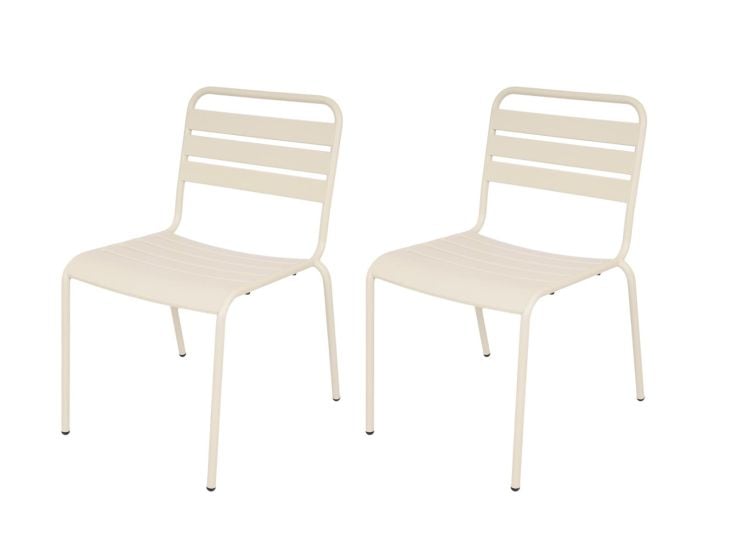 MaximaVida Max Set von 2 Metall Gartenstuhle - White