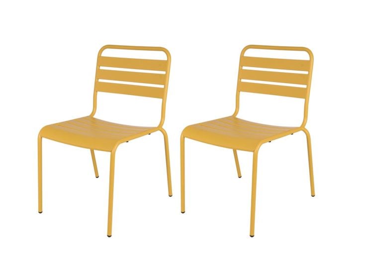 MaximaVida Max Set von 2 Metall Gartenstuhle - Yellow