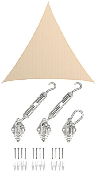 AMANKA 6 x 6 x 6 atmungsaktives UV Sonnensegel - Beige