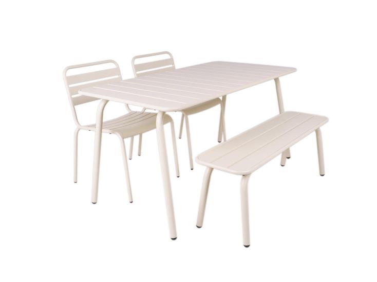 MaximaVida Max 150 cm 4-teiliges Metall-Garten-Set - Off-white