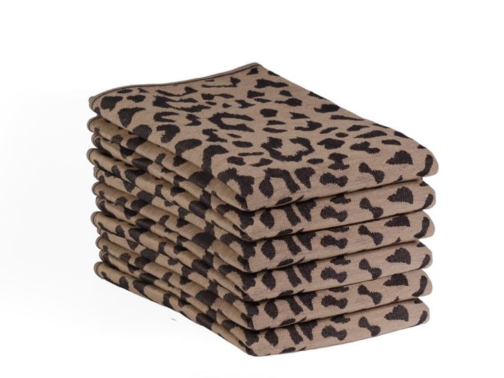 DoubleDry Leopard 50 x 70 cm 6er Set geschirrtüchern - Beige