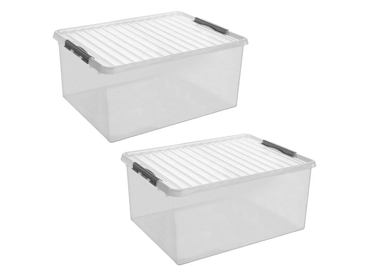 Sunware Q-line 120 Liter Set von 2 Aufbewahrungsbox - Metal