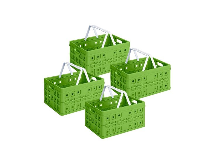 Sunware Square 32 Liter Green Klappbox mit Griff - 4 Stück