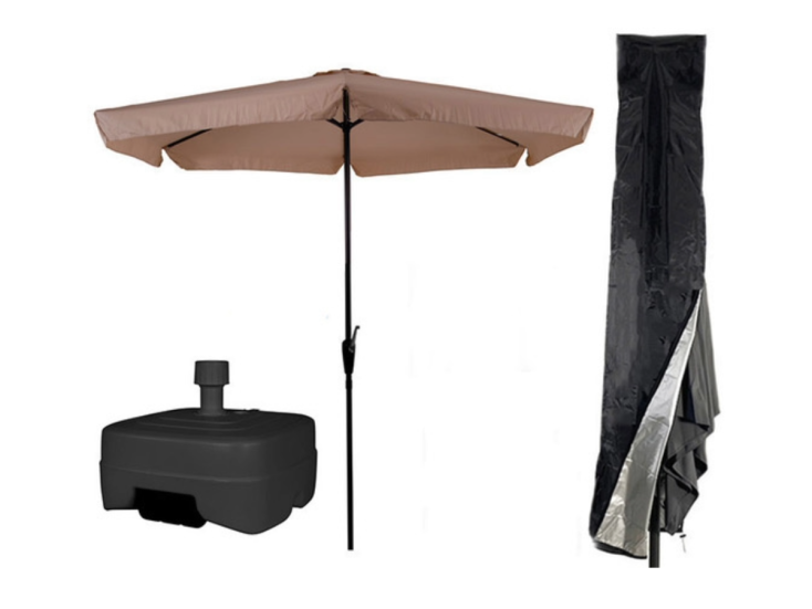 CUHOC sonnenschirm Ø3m ecru mit hülle Redlabel und fuß