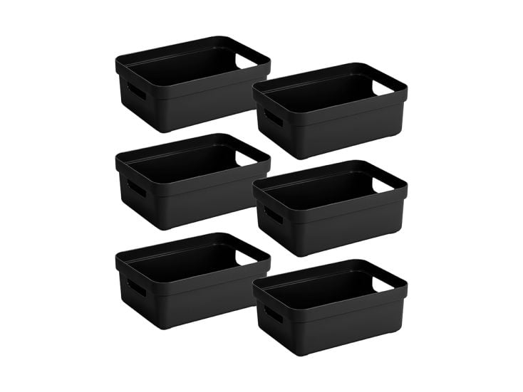 Sunware Sigma home 9 Liter Black Aufbewahrungsbox - Set von 6