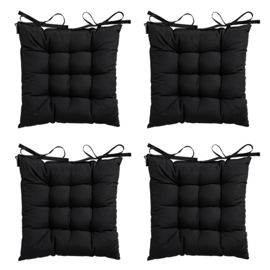 Madison Panama schwarzes Sitzkissen - 4er-Set