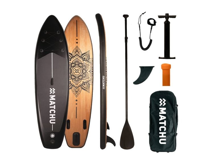 MATCHU Aufblasbares SUP-Board - Holz Mandala