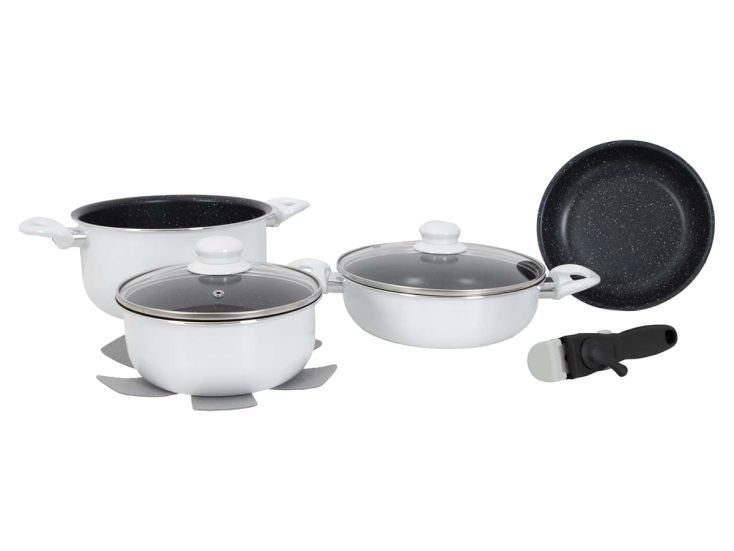 Gimex 7-teiliges Induktionstopfset - White