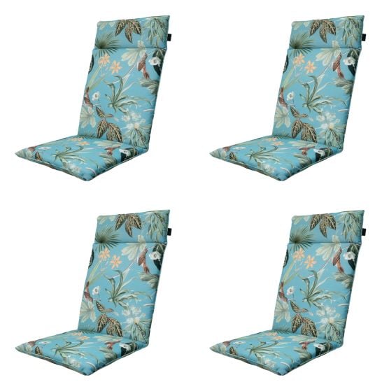 Madison Grasse Aqua Gartenstuhlkissen - 4er-Set