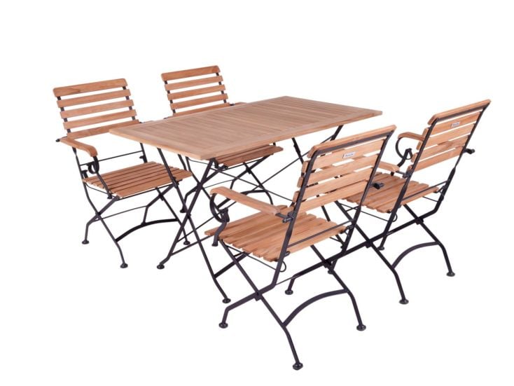 MaximaVida Toscana rechteckig Gartengarnitur mit Armlehne - 120cm