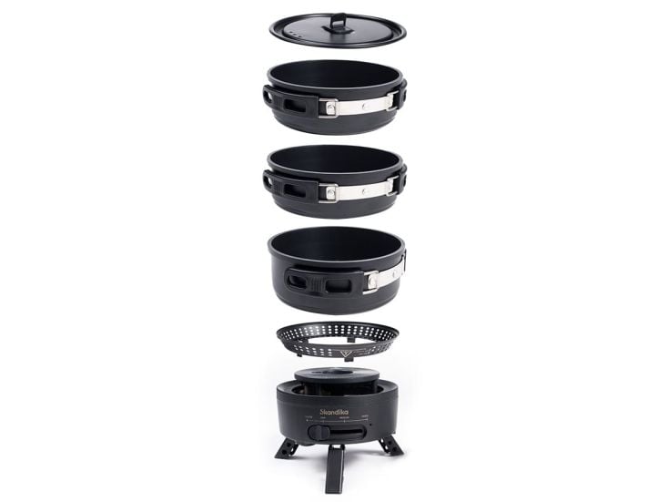 Skandika Rask Hybrid Gas/Strom Campingkocher - Black