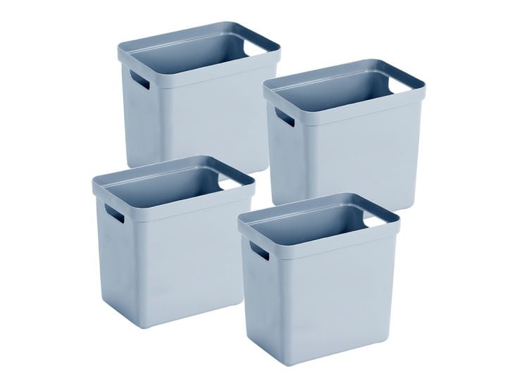 Sunware Sigma home 4er-Set 25L Aufbewahrungsbox - blau