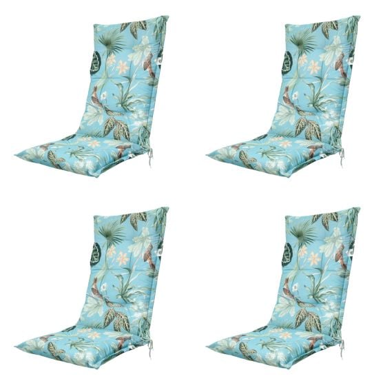 Madison Grasse Aqua Gartenstuhlkissen - 4er-Set