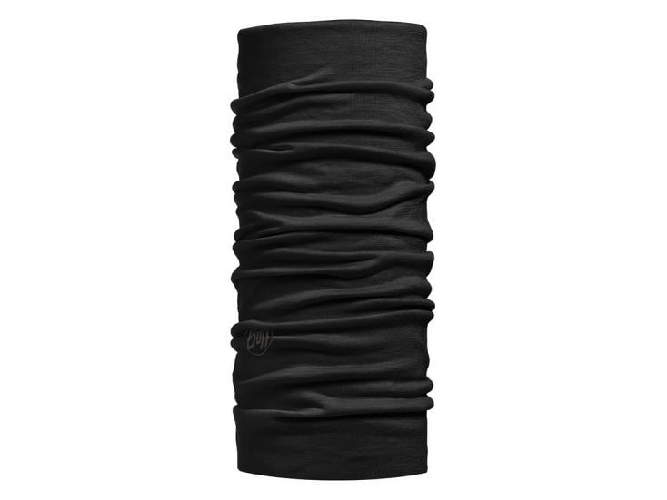 Buff Merino Wool Solid Black Schal