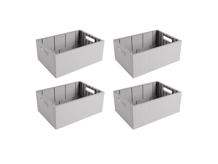 Sunware Sigma home 13 liter Set von 4 Faltkisten - Grey