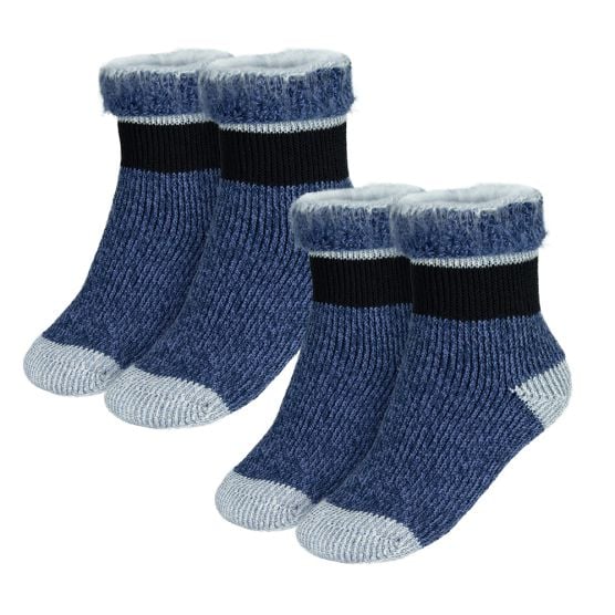 Black Snake Blue 2 Paar Kinder Thermo Kuschelsocken