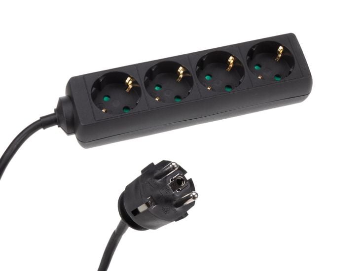 HQ-Power 4-fach Leiste mit Schrumpfschlauch - 1,5 Meter