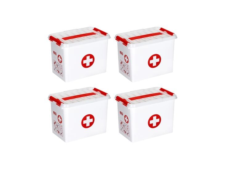 Sunware Q-line 9 Liter Erste-Hilfe Box mit Einsatz - Set von 4