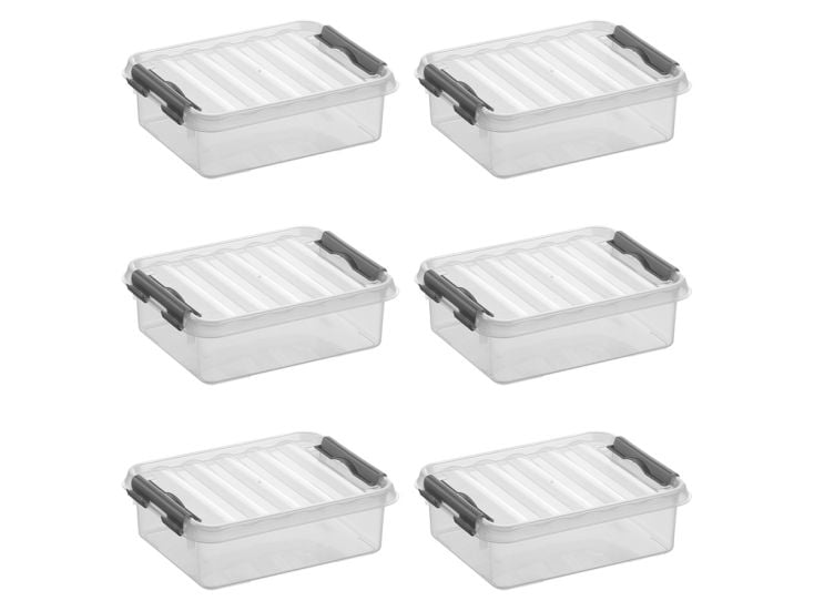 Sunware Q-line 1 Liter Transparent Aufbewahrungsbox - Set von 6