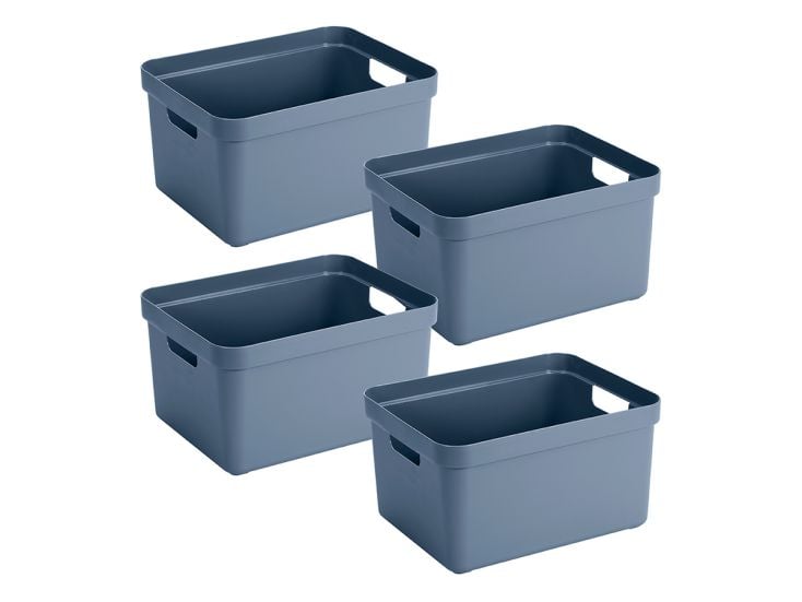 Sunware Sigma home 4er-Set 32L Aufbewahrungsbox - dunkel blau
