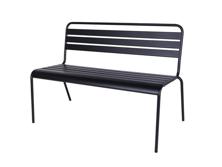 MaximaVida Max 120 cm schwarze Metall Gartenbank