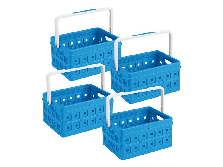 Sunware Square 24 Liter Set von 4 Klappboxen mit Griff - Blue