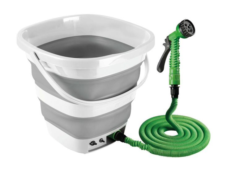 Lampa klappbarer Eimer mit Akku-Pumpe - 15 Liter