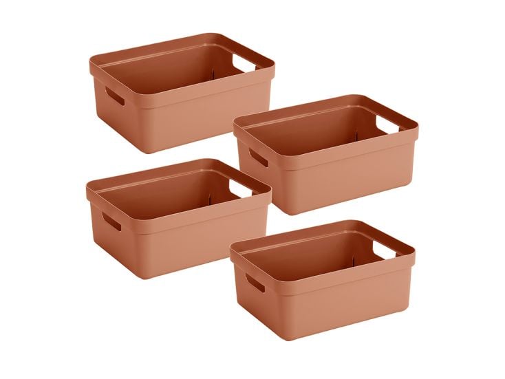 Sunware Sigma home 4er-Set 24L Aufbewahrungsbox - terra