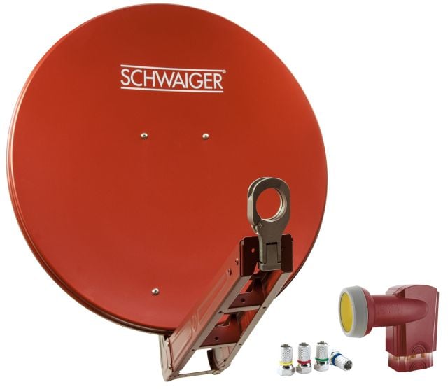 Schwaiger 714647 ziegelroter 75 cm Alu Spiegel SET