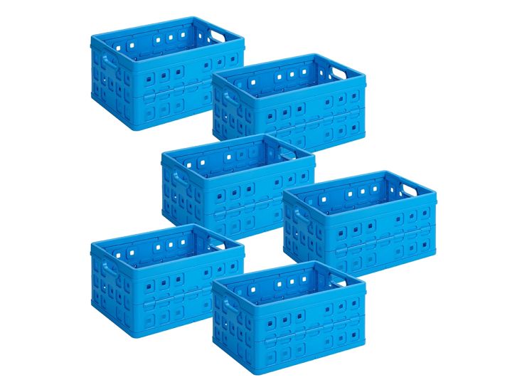 Sunware Square 32 Liter Set von 6 Klappboxen - Blue