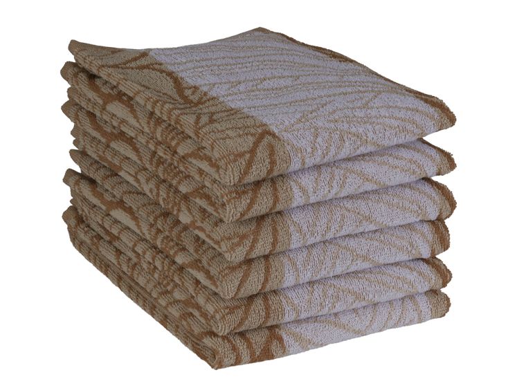 DoubleDry Leaves 50 x 50 cm 6-er Set Küchentüchern - Hellbeige