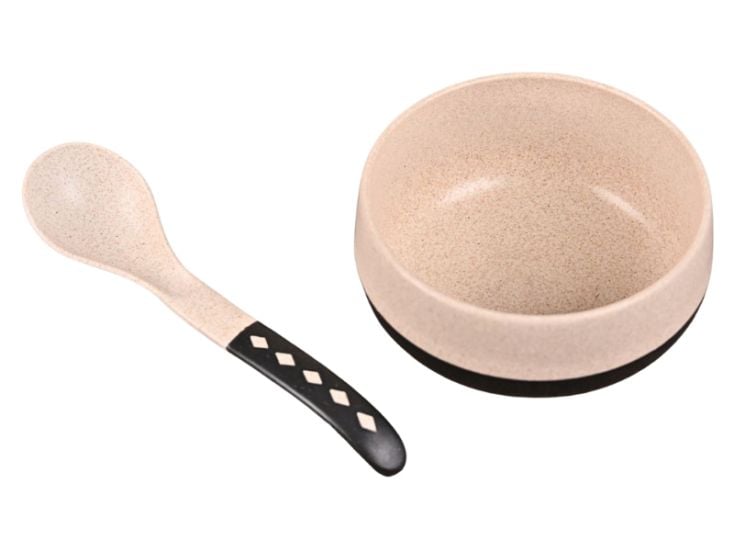 Croppie 250 ml Charcoal Suppenschüssel mit Löffel - Set von 4