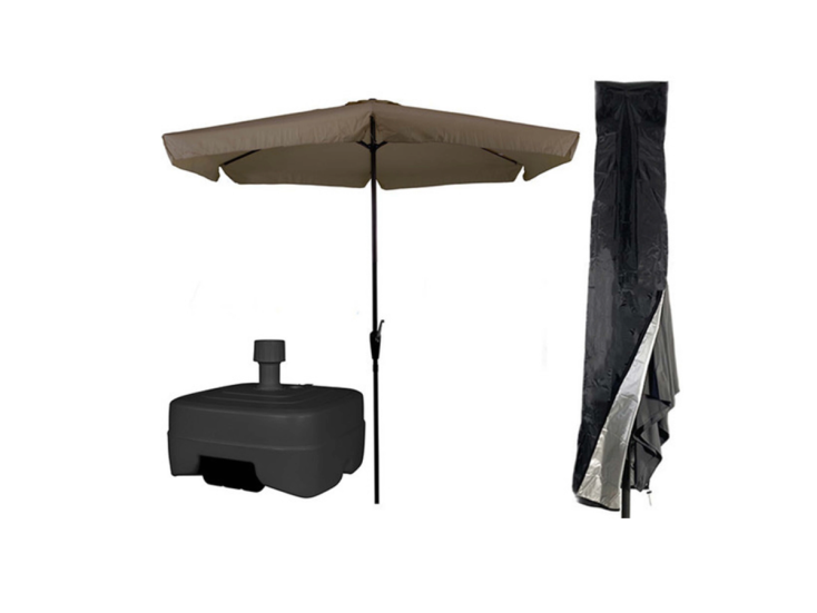 CUHOC sonnenschirm Ø3m taupe mit hülle Redlabel und fuß