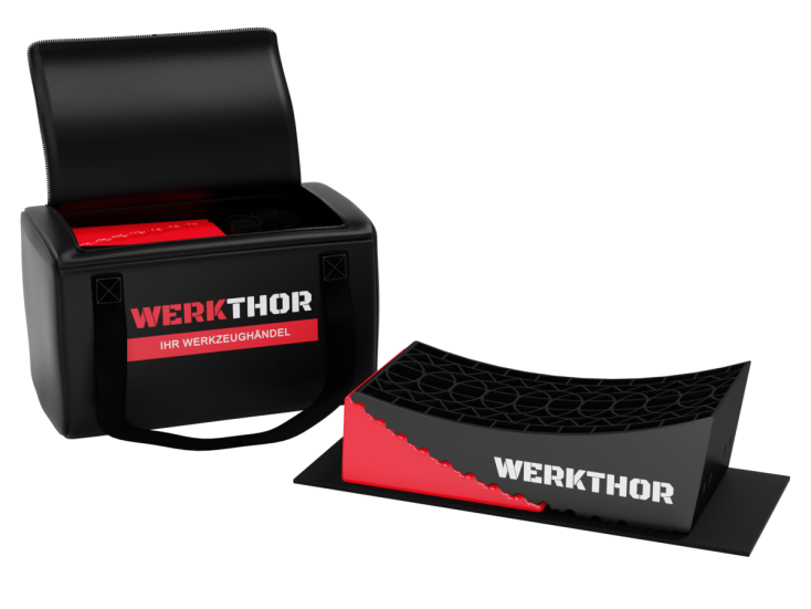 Werkthor stufenlose Auffahrkeile Tasche - Red
