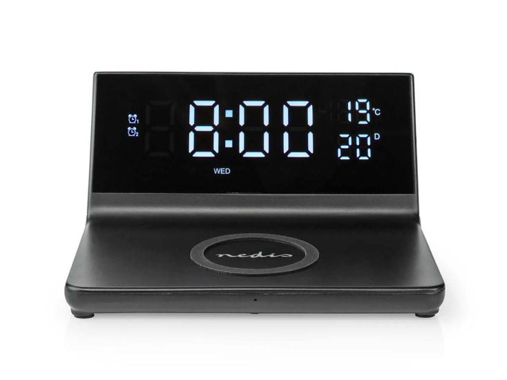 Nedis WCACQ20BK Wecker Kabelloses Ladegreät