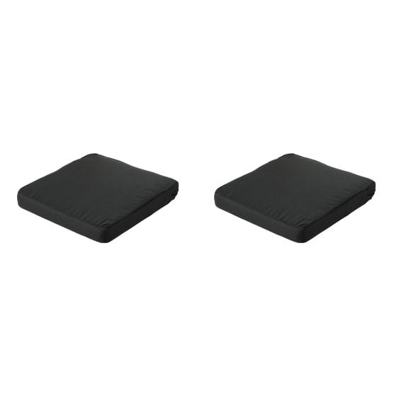 Madison Rib schwarzes Sitzkissen - 2er-Set