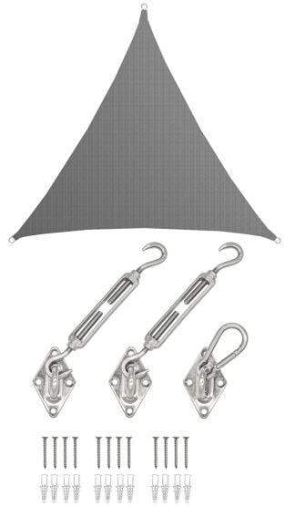 AMANKA 6 x 6 x 6 atmungsaktives UV Sonnensegel - Grey