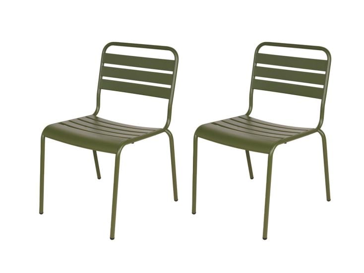 MaximaVida Max Set von 2 Metall Gartenstuhle - Green