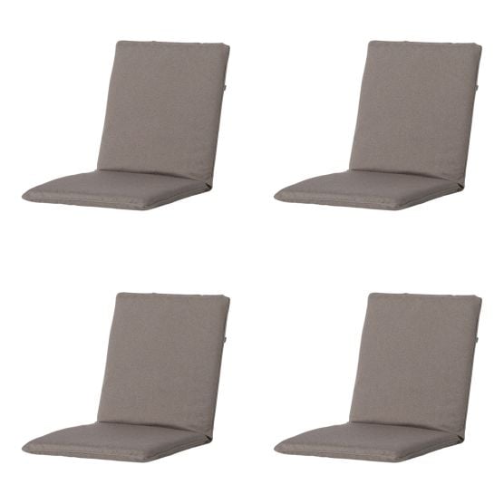 Stapelbare Stuhlkissen Madison Manchester, Taupe, 4er-Set