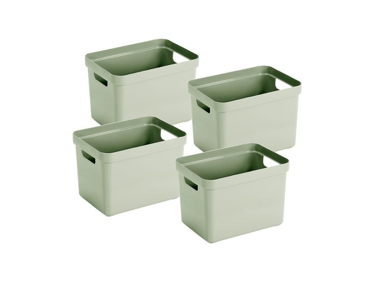 Sunware Sigma home 4er-Set 18L Aufbewahrungsbox - grün