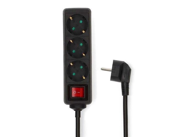 Nedis ESOC350F2BK 3-Fach Steckdosenleiste - 5 Meter