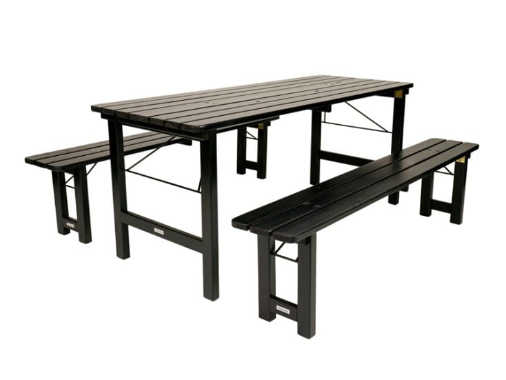 MaximaVida Riga 200 cm blackwash klappbares Picknick-Set
