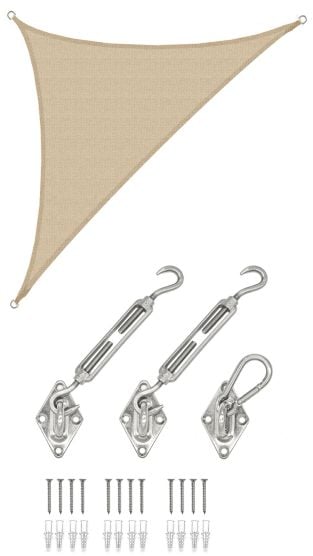 AMANKA 3,6 x 3,6 x 5,1 atmungsaktives UV Sonnensegel - Beige