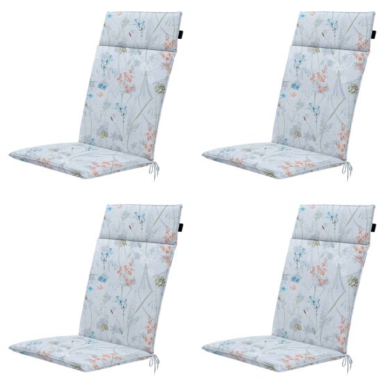 Madison Donna Azurblaues Canvas Eco+ Gartenstuhlkissen - 4er-Set