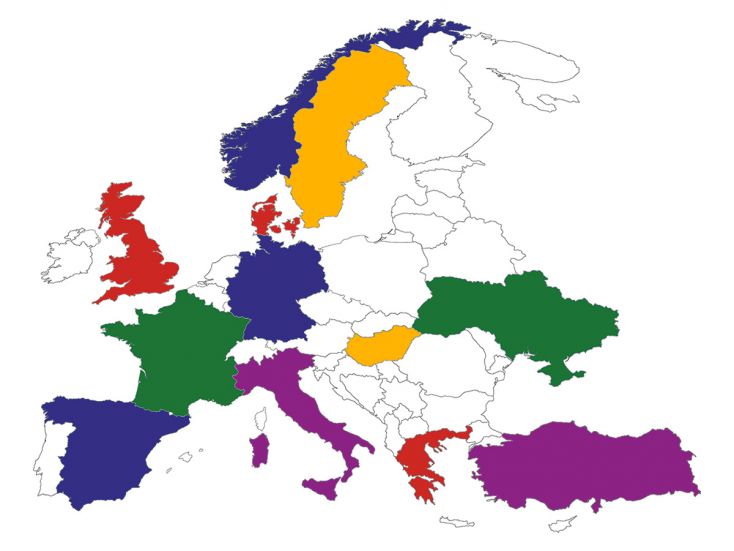 Europa Aufkleberset