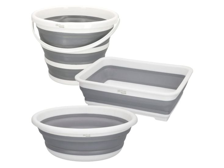 Nordix 3-teiliges faltbares Eimerset - Grey